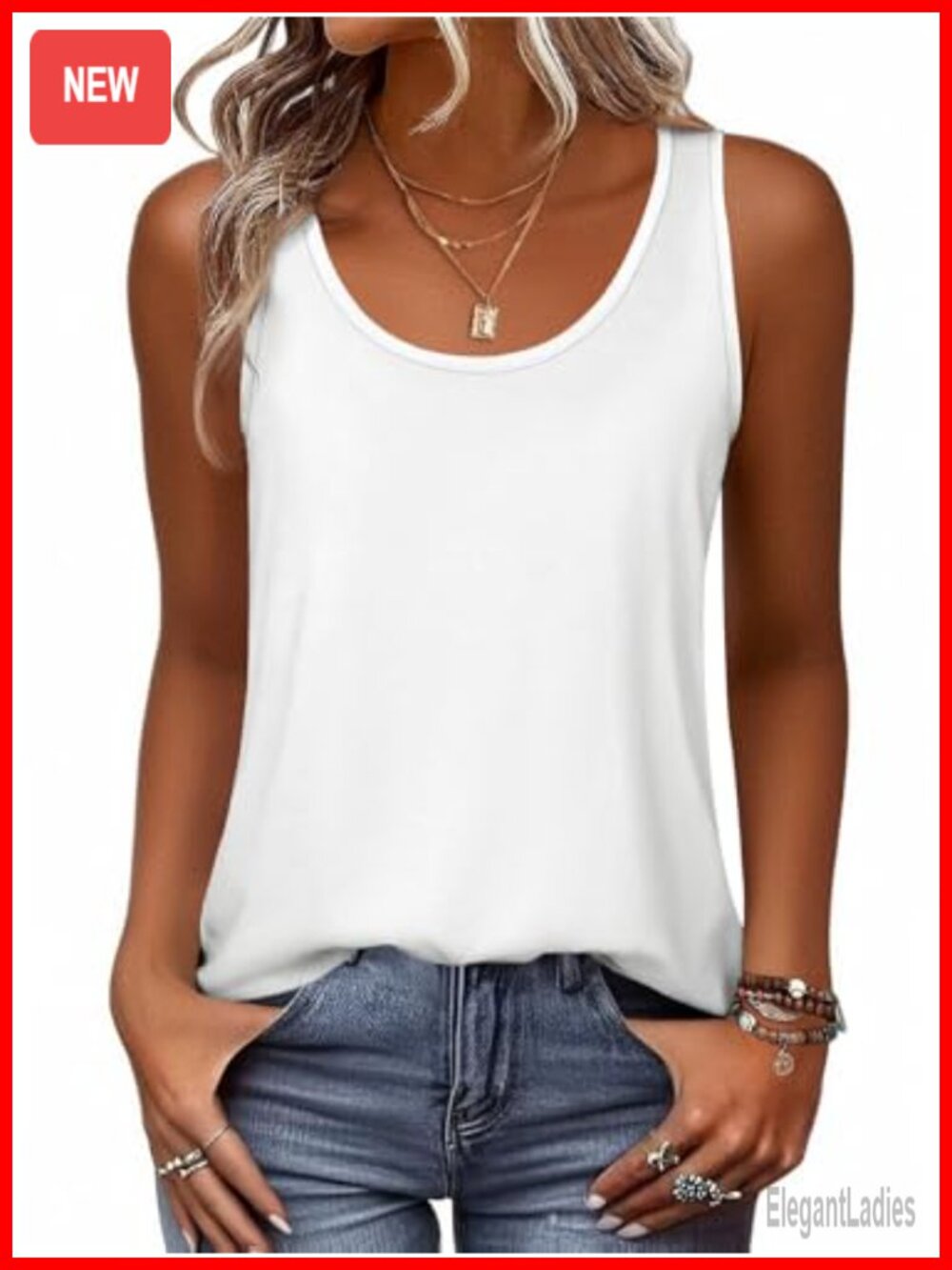 Zeagoo Womens Scoop Neck Sleeveless Tank Top Loose Flowy Casual Summer